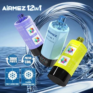 AIRMEZ EXCLUSIVE 12-u-1 300K – 300.000 Povlačenja i Smart Zaslon - Vapecroatia-Fokusirani na kvalitetnu vape veleprodaju i maloprodaju