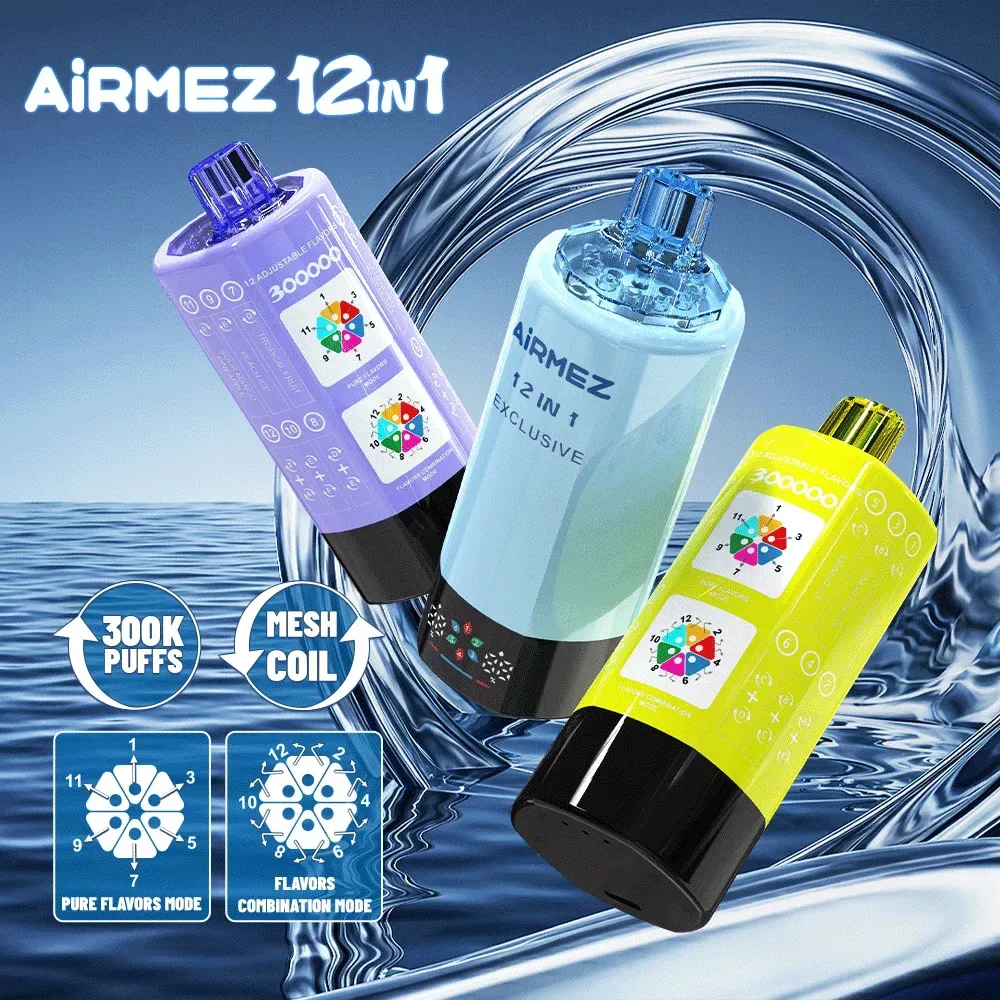AIRMEZ EXCLUSIVE 12-u-1 300K – 300.000 Povlačenja i Smart Zaslon - Vapecroatia-Fokusirani na kvalitetnu vape veleprodaju i maloprodaju