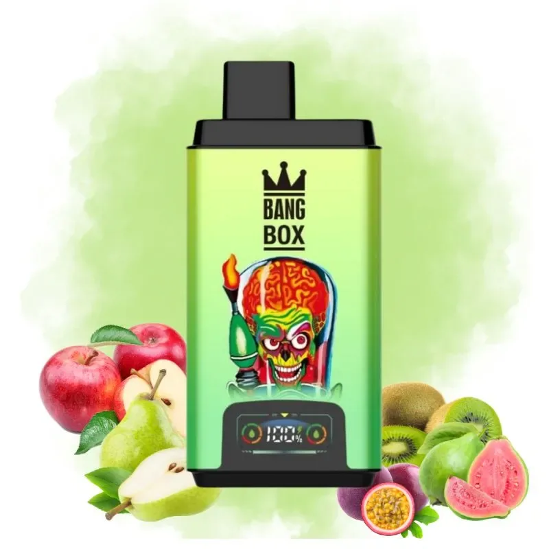 Bang Box Apple Pear & Kiwi Passion Fruit Guava okus