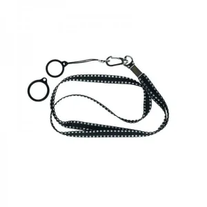 Flat Lanyard With 2 Silicone Rings Black (1kom)