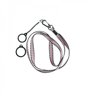 Flat Lanyard With 2 Silicone Rings Pink (1kom)