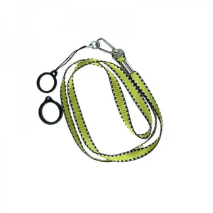 Flat Lanyard With 2 Silicone Rings Yellow (1kom)