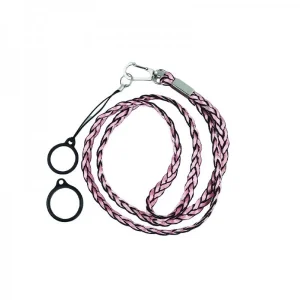 Weave Lanyard With 2 Silicone Rings Pink (1kom)